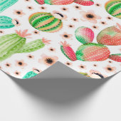 Papier Cadeau Motif sans couture avec succulents. Aquarelle cact (Coin)