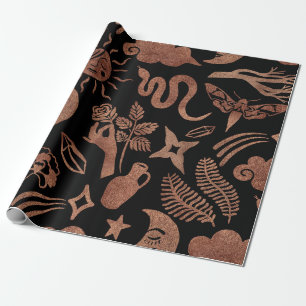 Papier Cadeau Motif sans couture avec symboles mystiques et magi