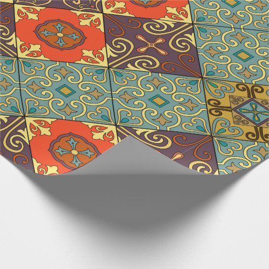 Papier Cadeau Motif sans couture avec tuiles portugaises en tala (Coin)
