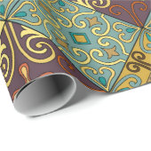 Papier Cadeau Motif sans couture avec tuiles portugaises en tala (Coin rond)