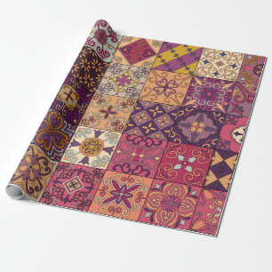 Papier Cadeau Motif sans couture avec tuiles portugaises en tala