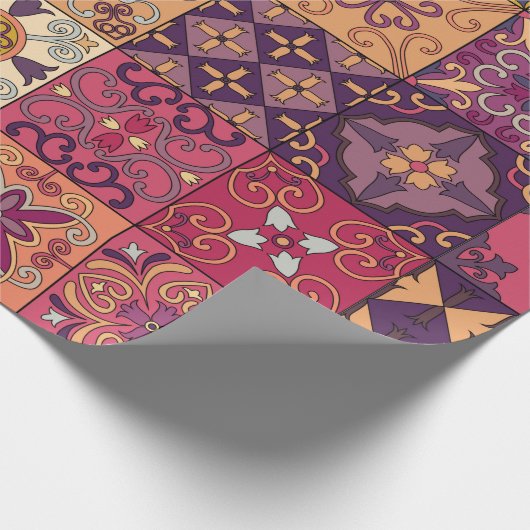 Papier Cadeau Motif sans couture avec tuiles portugaises en tala (Coin)