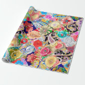 Papier Cadeau Motif sans couture avec tuiles portugaises en tala (Déroulé)