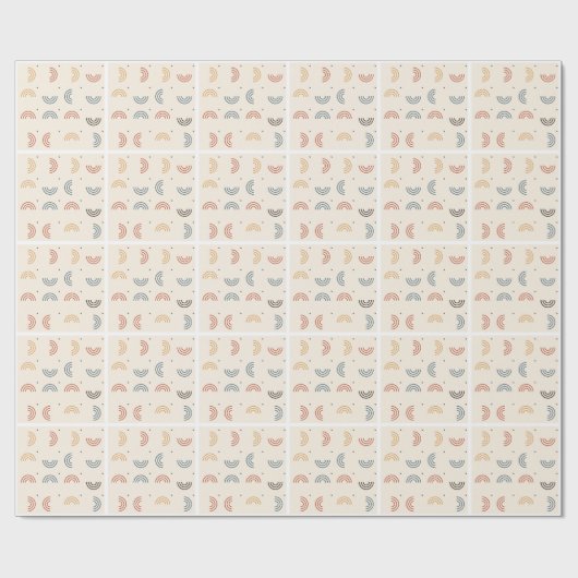 Papier Cadeau Motif sans couture d'arche de Boho Rainbow (Plat)