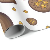 Papier Cadeau Motif sans couture de biscuits au chocolat délicie (Coin rond)