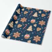Papier Cadeau Motif sans couture de biscuits de Noël au gingembr (Déroulé)