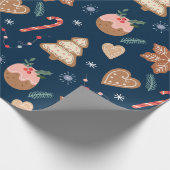 Papier Cadeau Motif sans couture de biscuits de Noël au gingembr (Coin)