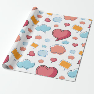 Papier Cadeau Motif sans couture de bulles de parole colorées