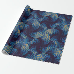 Papier Cadeau Motif sans couture de cercles linéaires métallique
