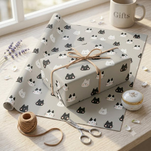 Papier Cadeau Motif sans couture de chats mignons endormis