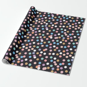 Papier Cadeau Motif sans couture de confetti de fête, arrière -