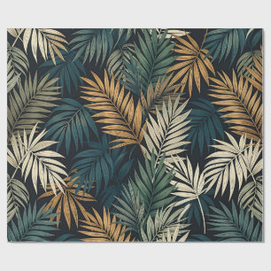 Papier Cadeau Motif sans couture de feuille de palmier tropical