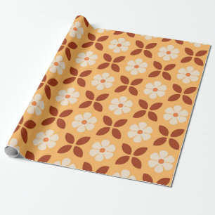 Papier Cadeau Motif sans couture de feuilles d'automne florales