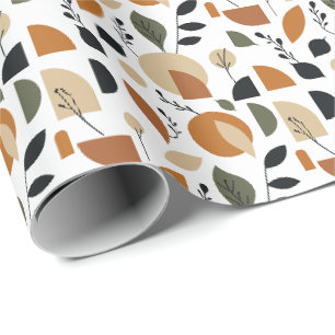 Papier Cadeau Motif sans couture de feuilles géométriques Boho