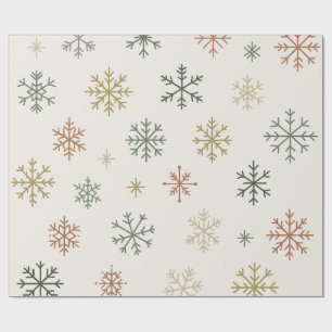 Papier Cadeau Motif sans couture de flocons de neige minimaliste
