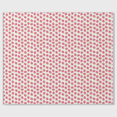 Papier Cadeau Motif sans couture de fraise rose douce (Plat)