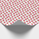 Papier Cadeau Motif sans couture de fraise rose douce (Coin)