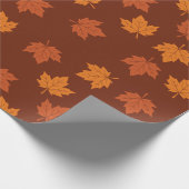 Papier Cadeau Motif sans couture de la feuille d'érable orange (Coin)
