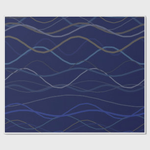 Papier Cadeau Motif sans couture de marbre tourbillonnant bleu o