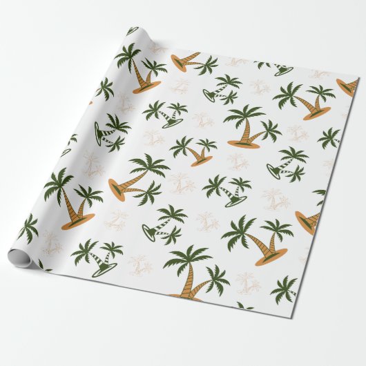 Papier Cadeau Motif sans couture de palmier (Déroulé)