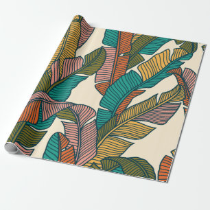 Papier Cadeau Motif sans couture de palmiers tropicaux feuilles