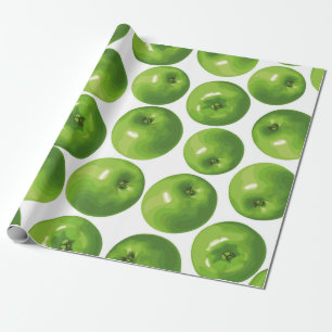 Papier Cadeau Motif sans couture de pomme verte