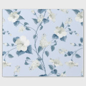 Papier Cadeau Motif sans couture de siringa et fleurs d'hibiscus (Plat)