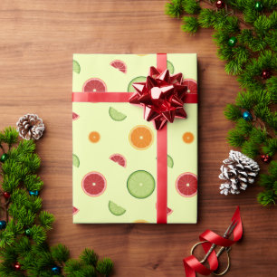 Papier Cadeau Motif sans couture de tranche d'orange
