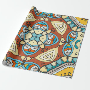 Papier Cadeau Motif sans couture dessinée à la main. Coloré a