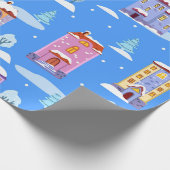 Papier Cadeau Motif sans couture d'hiver dessiné à la main avec (Coin)