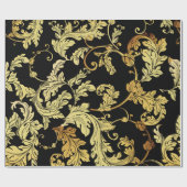 Papier Cadeau Motif sans couture dorée de luxe. Arrière-plan flo (Plat)