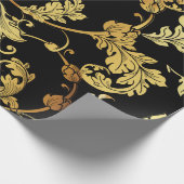 Papier Cadeau Motif sans couture dorée de luxe. Arrière-plan flo (Coin)