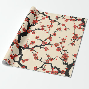 Papier Cadeau Motif sans couture élégant de fleurs de cerisier