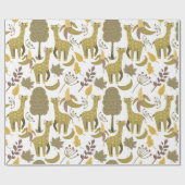 Papier Cadeau Motif sans couture Giraffe jaune blanc arrière - p (Plat)