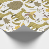 Papier Cadeau Motif sans couture Giraffe jaune blanc arrière - p (Coin)