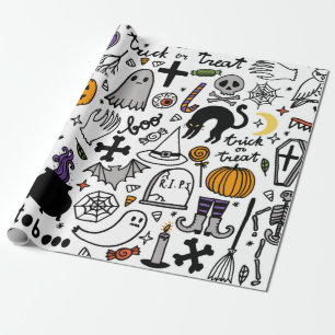 Papier Cadeau Motif sans couture Halloween. Arrière - plan vinta