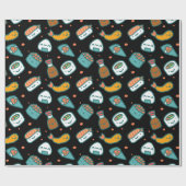 Papier Cadeau Motif sans couture heureux mignon de sushi sur le (Plat)