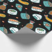 Papier Cadeau Motif sans couture heureux mignon de sushi sur le (Coin)