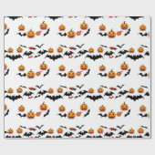 Papier Cadeau Motif sans couture Jack Olantern Halloween (Plat)