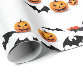 Papier Cadeau Motif sans couture Jack Olantern Halloween (Coin rond)