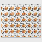 Papier Cadeau Motif sans couture Jack Olantern Halloween (Plat)