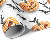 Papier Cadeau Motif sans couture Jack Olantern Halloween (Coin rond)