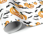 Papier Cadeau Motif sans couture Jack Olantern Halloween (Coin rond)