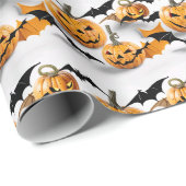 Papier Cadeau Motif sans couture Jack Olantern Halloween (Coin rond)