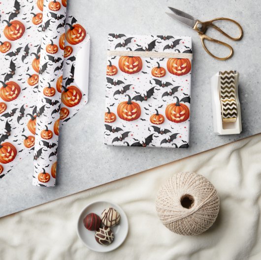 Papier Cadeau Motif sans couture Jack Olantern Halloween (Artisanat)