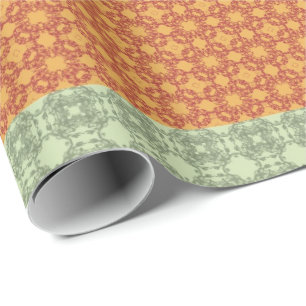 Papier Cadeau Motif sans couture jaune, bleu, vert et marron