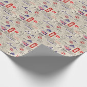 Papier Cadeau Motif sans couture orienté de Londres avec des (Coin)