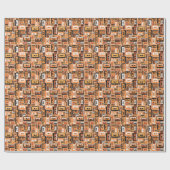 Papier Cadeau Motif sans couture rétro (Plat)