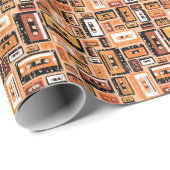 Papier Cadeau Motif sans couture rétro (Coin rond)