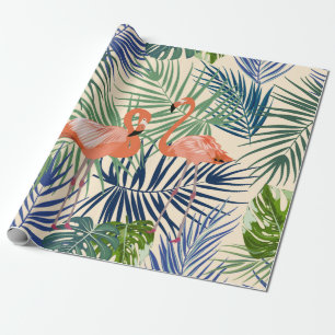 Papier Cadeau Motif sans couture tropicale avec flamant. Botany